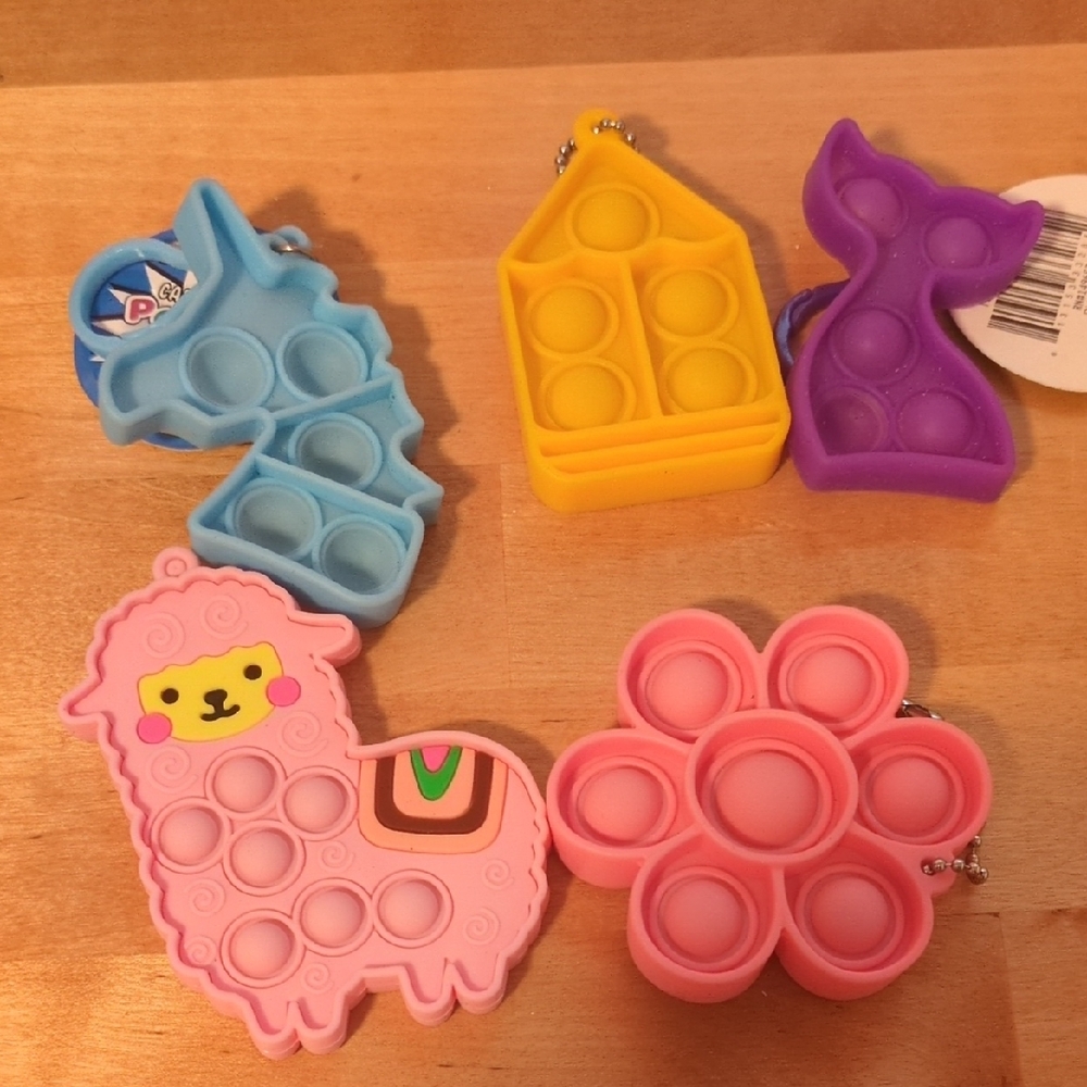 Colorful Animal and Flower Pop Fidget Toys Set